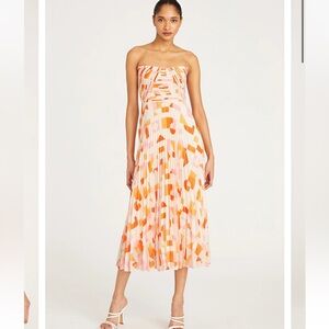 AMUR Mosey Pleated Midi Dress
